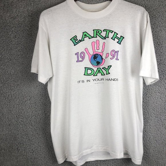 Hanes Other - Earth Day Vintage T Shirt Hipster Love Grunge 1991 Love Care World Peace Size L